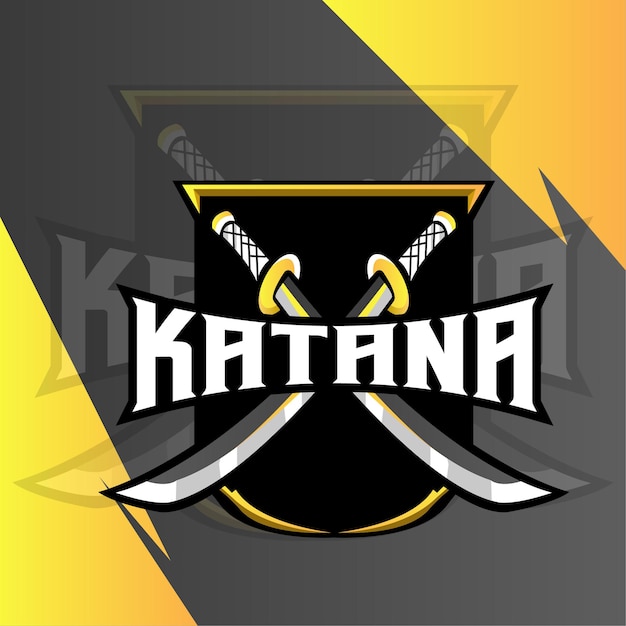 Plik wektorowy projekt logo katana esport