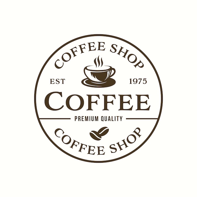 Plik wektorowy projekt logo kawiarni w stylu vintage