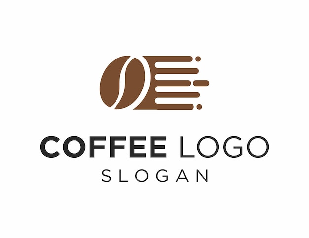 Projekt logo kawy stworzony za pomocą aplikacji Corel Draw 2018 na białym tle