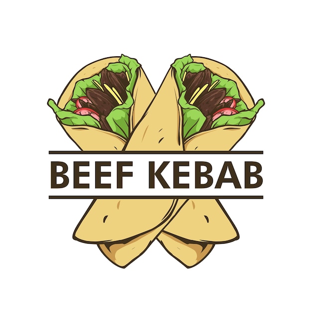 Plik wektorowy projekt logo kebaba wołowego