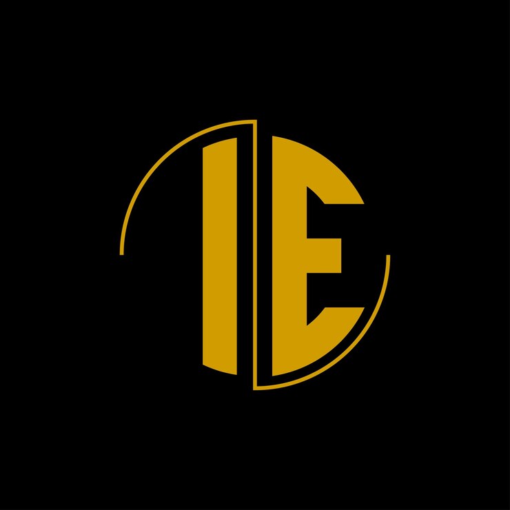Wektor projekt logo koła z literami „ie”