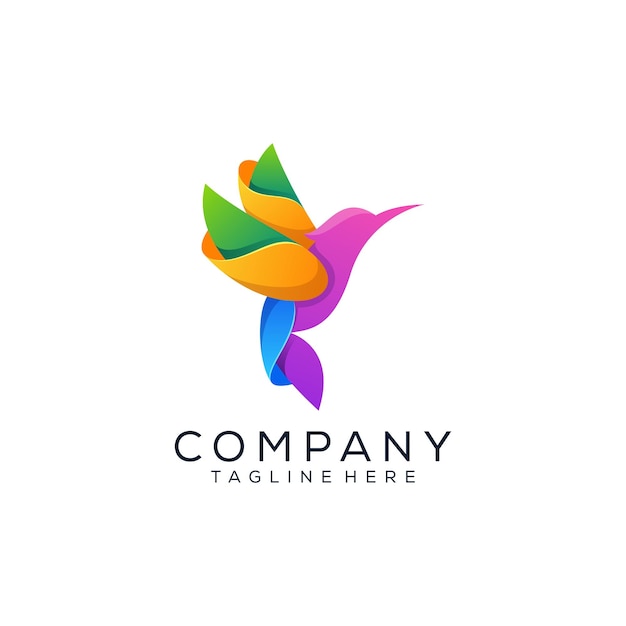 Projekt Logo Kolorowy Ptak