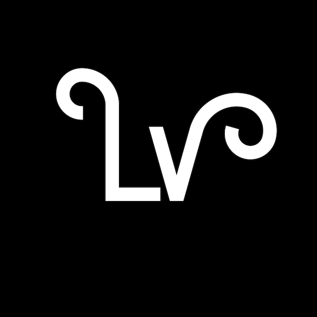 Plik wektorowy projekt logo l.v. ikonka logo z inicjałami abstract letter l.v minimalistyczny szablon projektu logo l. v. wektory projektowania liter z czarnymi kolorami l.v. logo