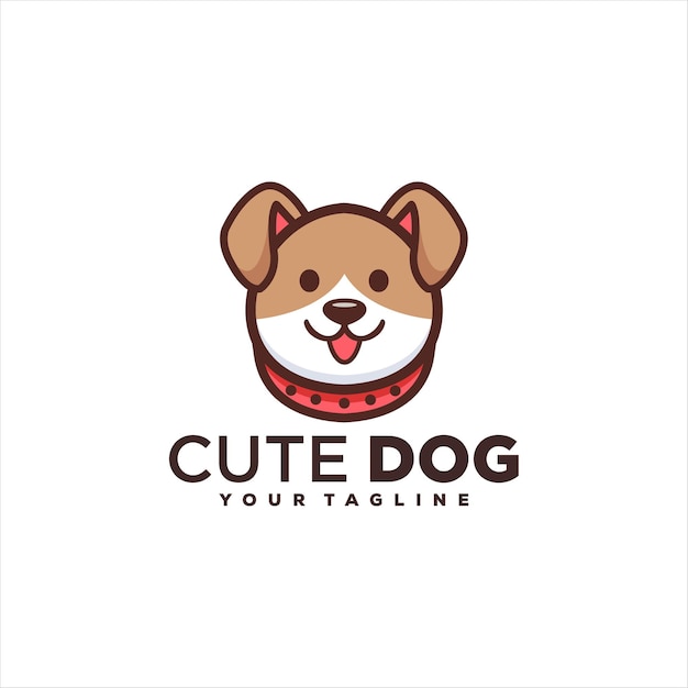 Projekt Logo ładny Uroczy Pies