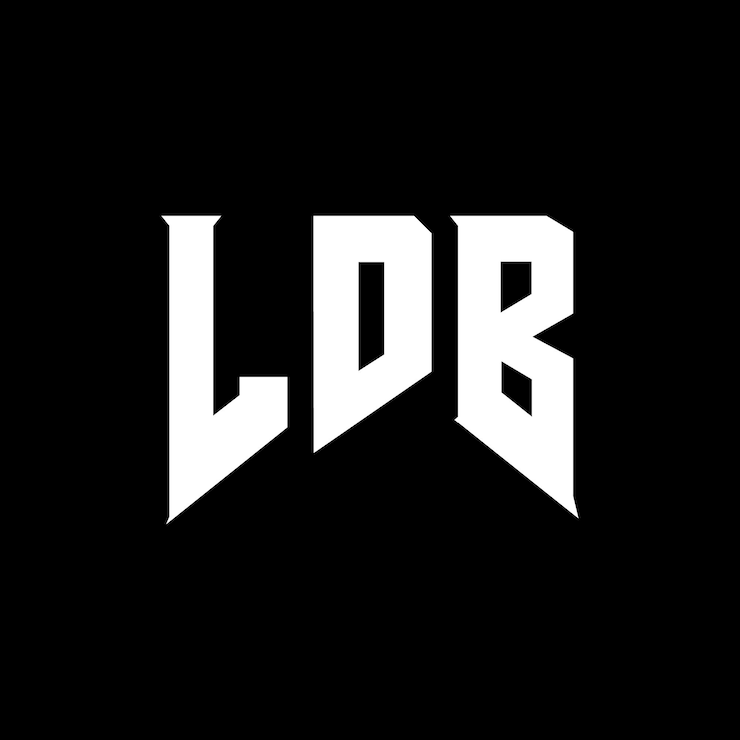 Wektor projekt logo ldb dla firmy technologicznej ldb logo czarno-białe kombinacja kolorów ldb logo ldb wektor ldb projekt ldb ikona ldb alfabet ldb typografia logo projekt