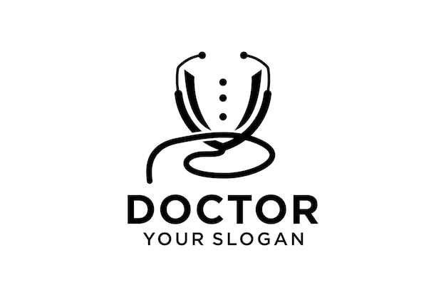 Projekt Logo Lekarza, Stetoskop Z Projektem Logo Doctor Coat