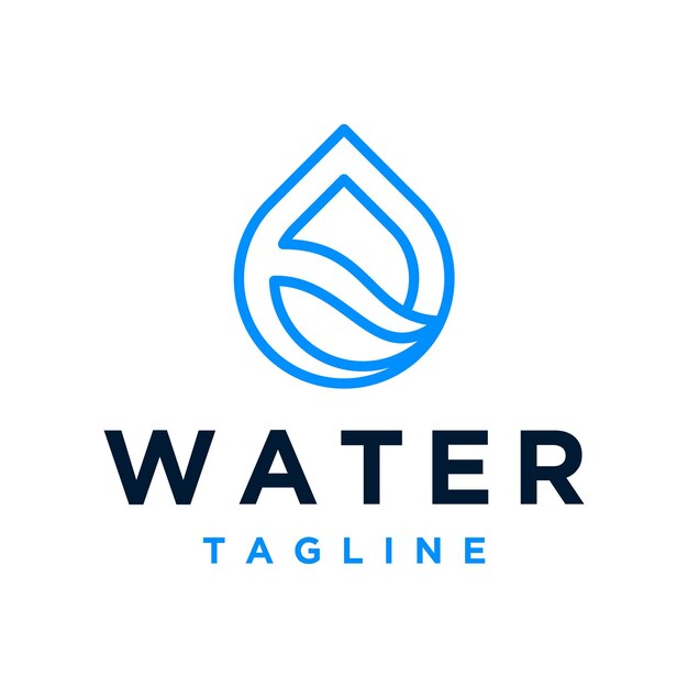 Plik wektorowy projekt logo linii kropli wody w płynie