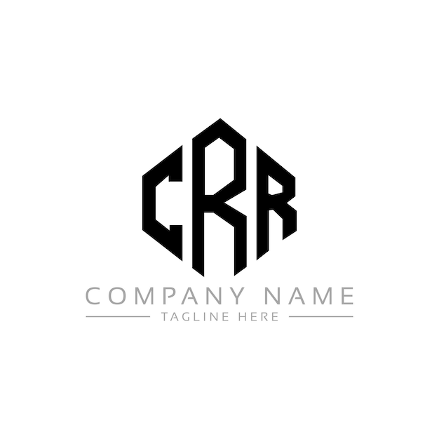 Plik wektorowy projekt logo liter crr z kształtem wieloboku crr wieloboku i kształtu sześcianu crr sześciokąt wektorowy szablon logo kolory białe i czarne crr monogram logo biznesowe i nieruchomości