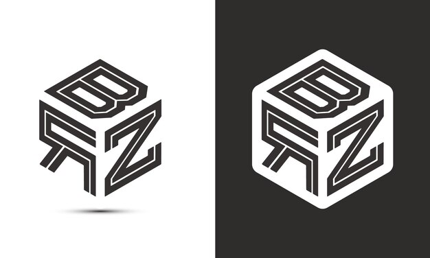 Plik wektorowy projekt logo litery brz z ilustracją logo sześcienne logo wektorowe nowoczesny styl nadkładu czcionki alfabetu