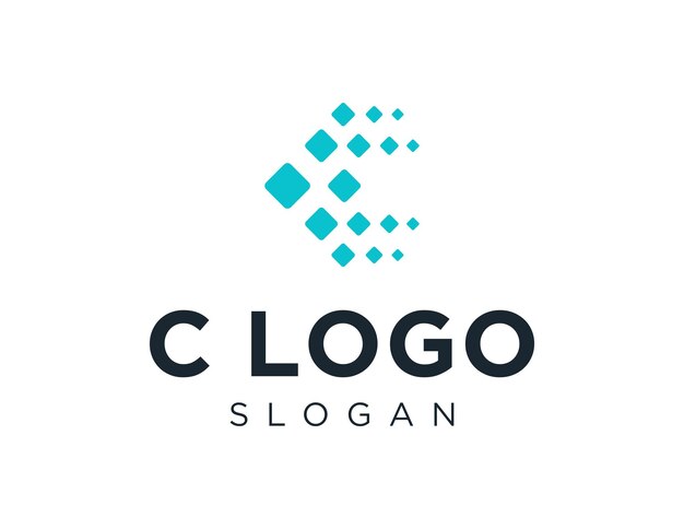 Projekt logo litery C stworzony przy użyciu aplikacji Corel Draw 2018 z białym tłem