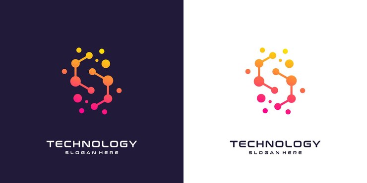 Projekt logo litery C z elementem technologii