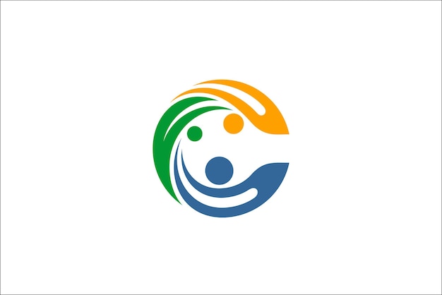 Plik wektorowy projekt logo litery c z kombinacją rodziny