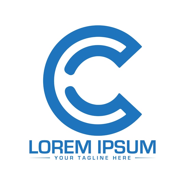 projekt logo litery C znak C z kombinacją gwiazdek element szablonu logo płaskiego projektu