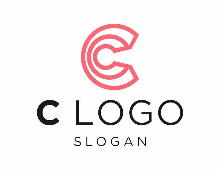 Wektor projekt logo litery c został stworzony za pomocą aplikacji corel draw 2018 z białym tłem