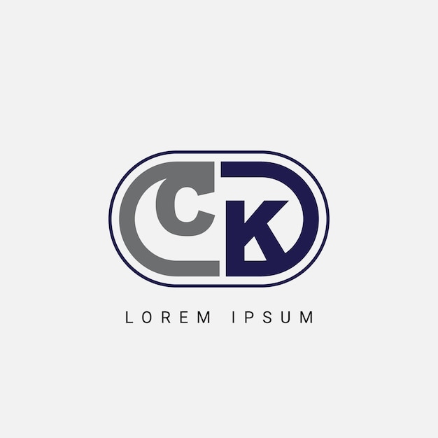 Projekt Logo Litery Ck Lub Kc Z Kreatywnym Wycięciem Litery Początkowy Projekt Logo