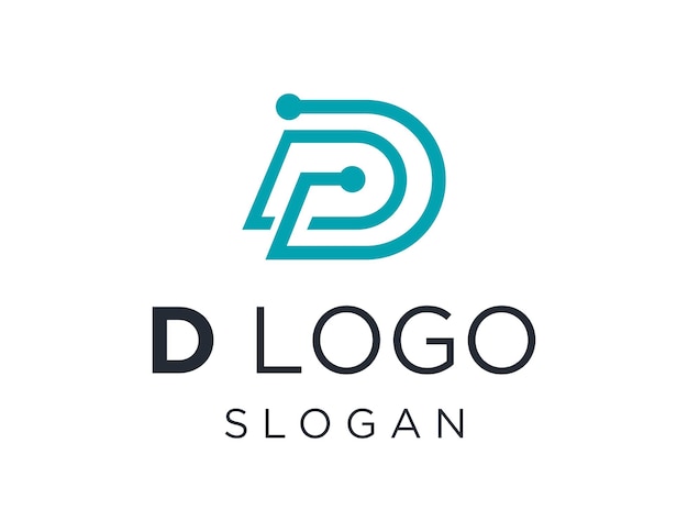 Projekt logo litery D Utworzono przy użyciu aplikacji Corel Draw 2018 z białym tłem