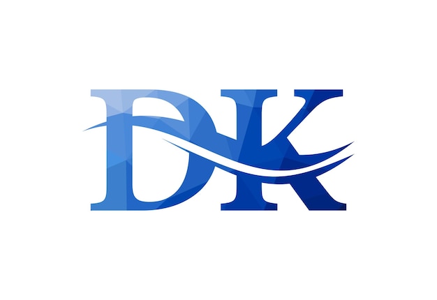 Projekt Logo Litery Dk I Początkowego Alfabetu Low Poly Szablon Projektu Wektorowego