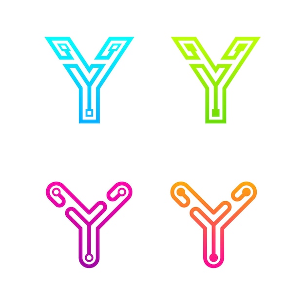 Plik wektorowy projekt logo litery m z połączeniem trzech linii i kropek dla firmy technology and digital business