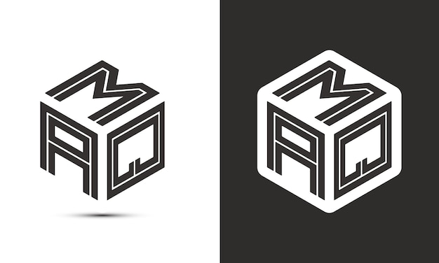 Projekt logo litery MAQ z ilustracją logo sześcienne logo wektorowe nowoczesny styl nadkładu czcionki alfabetu