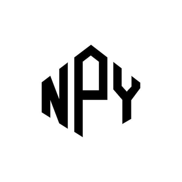 Plik wektorowy projekt logo litery npy z kształtem wieloboku npy wieloboku i kształtu sześcianu projekt logo npy sześcioboku wektorowy szablon logo kolory białe i czarne npy monogram logo biznesowe i nieruchomości