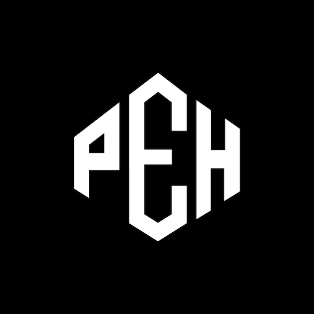 Plik wektorowy projekt logo litery peh z kształtem wieloboku peh wieloboku i kształtu sześcianu projekt logo peh sześcioboku wektorowy szablon logo kolory białe i czarne peh monogram logo biznesowe i nieruchomości