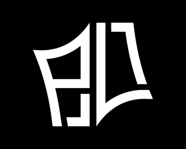 Plik wektorowy projekt logo litery pl, sztuka wektorowa