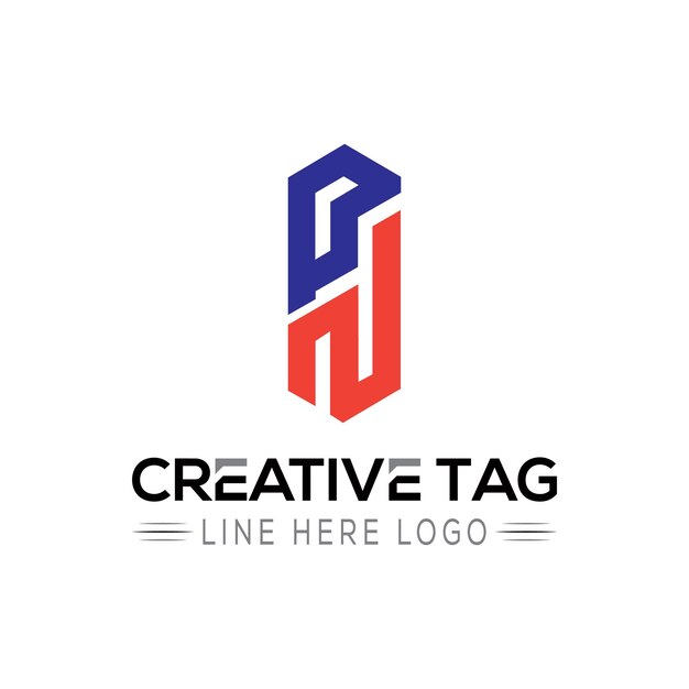 Plik wektorowy projekt logo litery pn z kreatywnymi ikonami do bezpłatnego pobrania