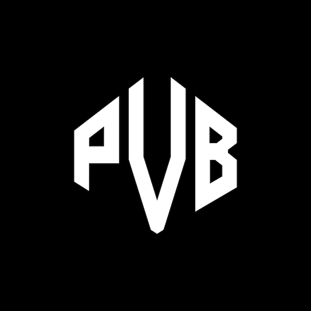 Plik wektorowy projekt logo litery pvb z kształtem wieloboku pvb wieloboku i kształtu sześcianu projekt logo wektorowego pvb sześcioboku szablon logo białe i czarne kolory pvb monogram logo biznesowe i nieruchomości