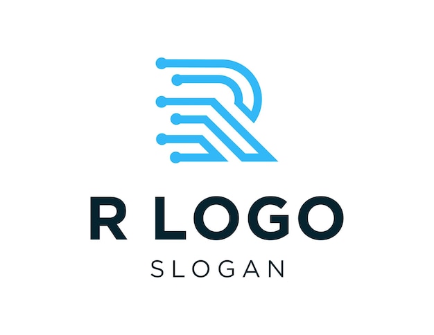 Projekt logo litery R stworzony za pomocą aplikacji Corel Draw 2018 z białym tłem