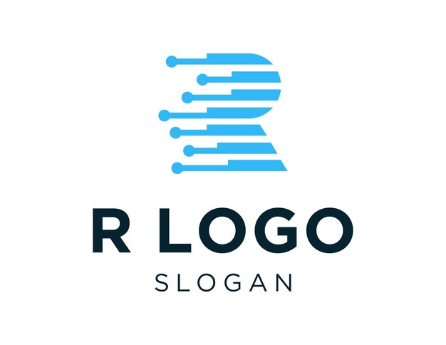 Projekt logo litery R stworzony za pomocą aplikacji Corel Draw 2018 z białym tłem