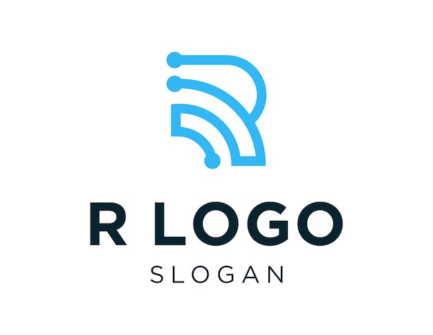Projekt logo litery R stworzony za pomocą aplikacji Corel Draw 2018 z białym tłem