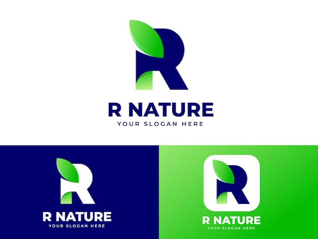 Projekt Logo Litery R Z Elementem Liścia