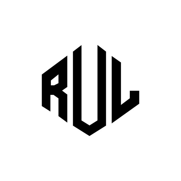 Plik wektorowy projekt logo litery rul z kształtem wieloboku rul wielobok i kształt kostki rul sześciokąt wektorowy szablon logo kolory białe i czarne rul monogram logo biznesowe i nieruchomości