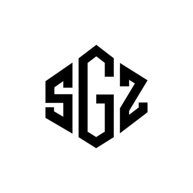 Plik wektorowy projekt logo litery sgz z kształtem wieloboku sgz wieloboku i kształtu sześcianu projekt logo sgz sześcioboku wektorowy szablon logo białe i czarne kolory sgz monogram logo biznesowe i nieruchomości