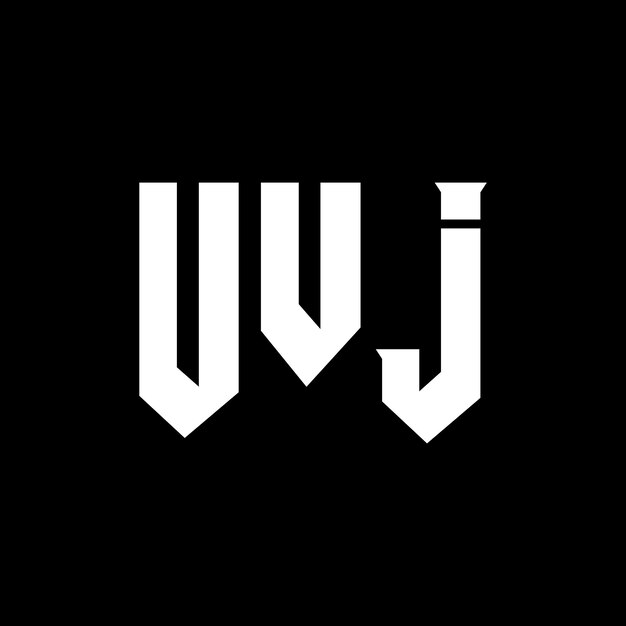 Projekt logo litery UVJ dla firmy technologicznej Projekt logo UVJ kombinacja kolorów czarny i biały Logo UVJ Wektor UVJ Projekt ikony UVJ Alfabet UVJ Typografia Projekt logo