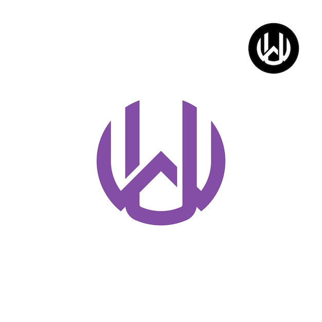 Plik wektorowy projekt logo litery uw wu circle bold