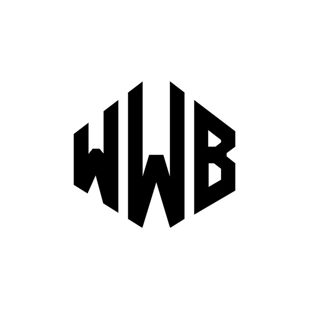 Plik wektorowy projekt logo litery wwb z kształtem wieloboku wwb wieloboku i kształtu sześcianu projekt logo wwb sześcioboku wektorowy szablon logo kolory białe i czarne wwb monogram logo biznesowe i nieruchomości