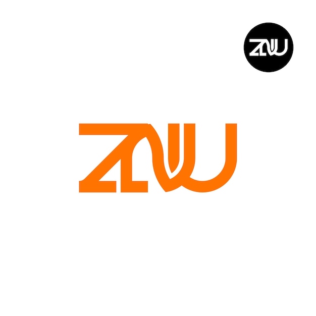 Plik wektorowy projekt logo litery znu monogram