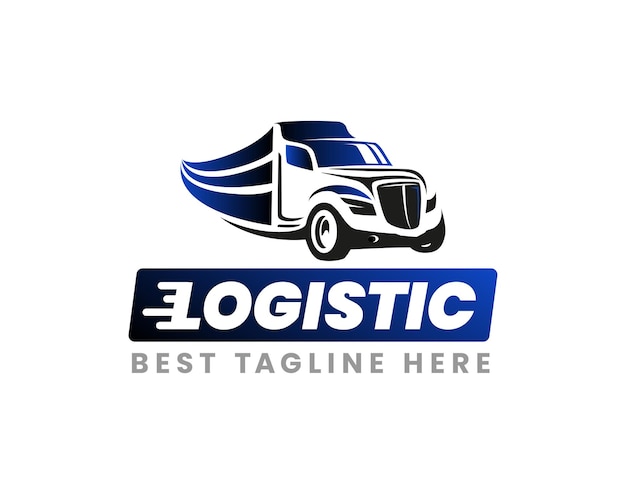 Projekt Logo Logistic Service W Kolorze Niebiesko-czarnym Gradient