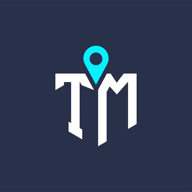 Projekt logo lokalizacji TM dla rekrutacji i nawigacji Letter TM Logo Vector Icon