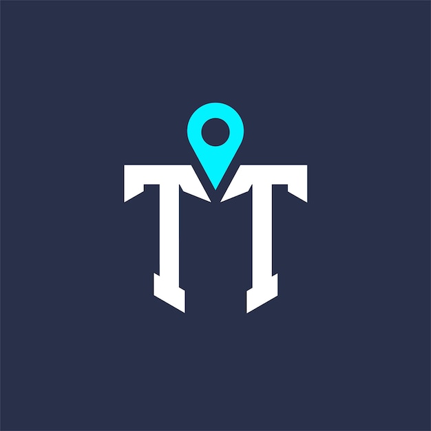 Projekt logo lokalizacji TT dla rekrutacji i nawigacji Letter TT Logo Vector Icon