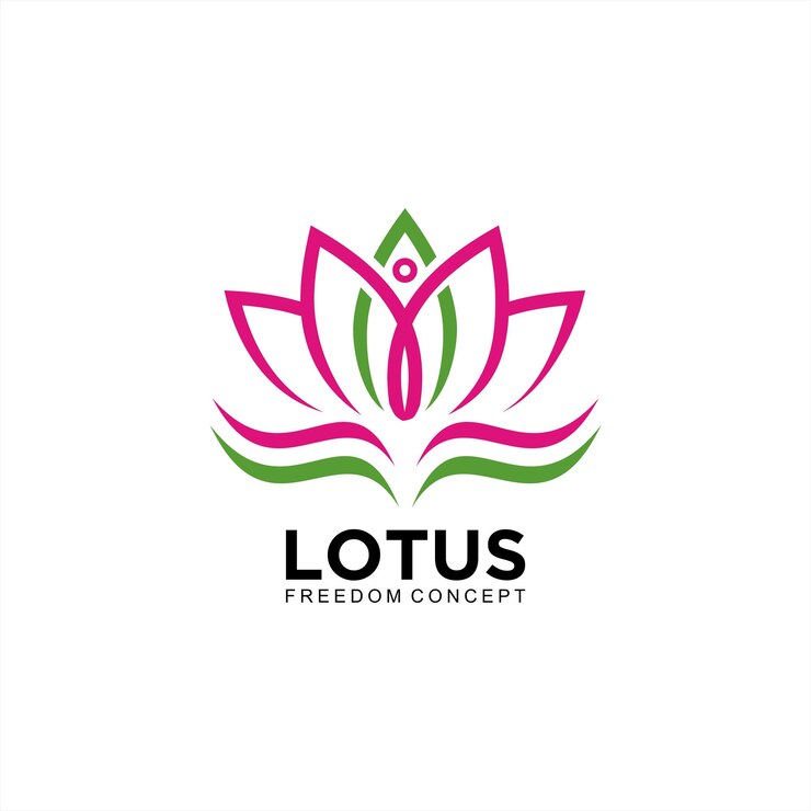 Projekt logo lotosu z koncepcją wolności