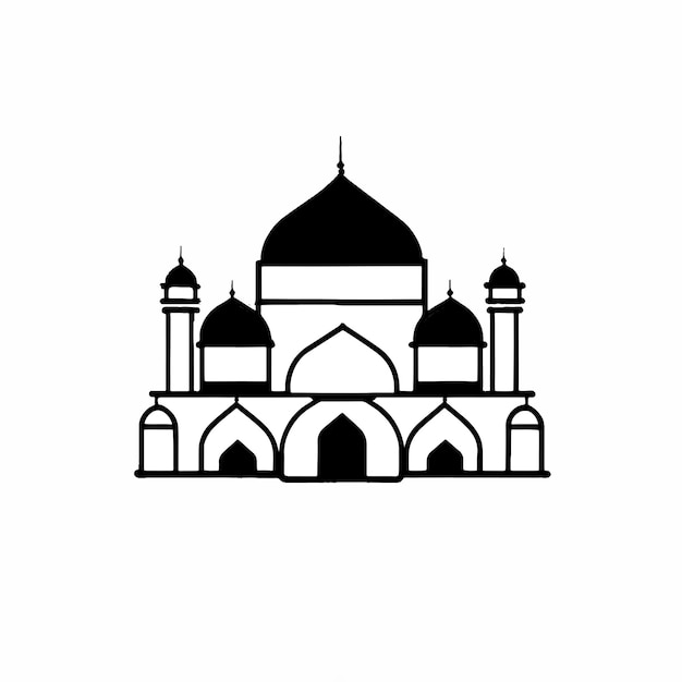 Projekt logo luksusowego meczetu Nowoczesna i profesjonalna ikona wektora meczetu lub meczetu