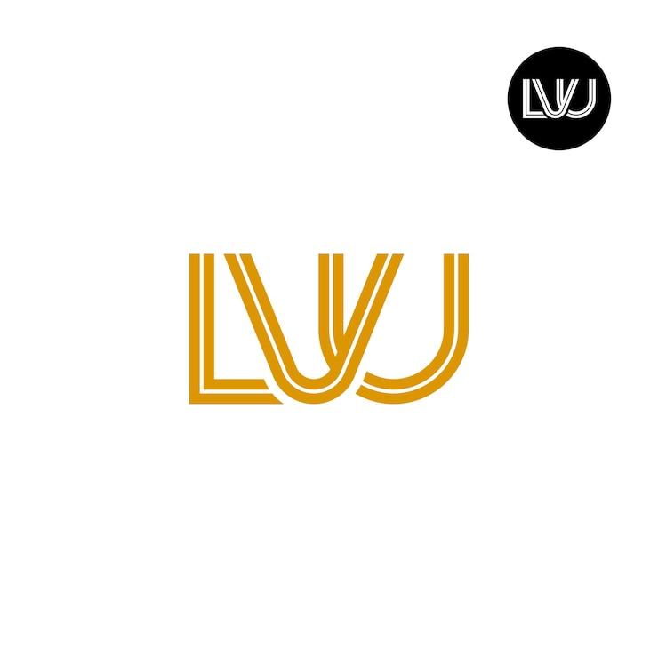 Wektor projekt logo lvu monogram z literami z liniami