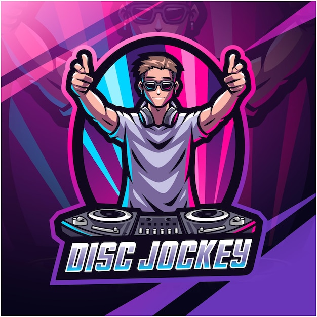 Projekt Logo Maskotki Disc Jockey E-sport