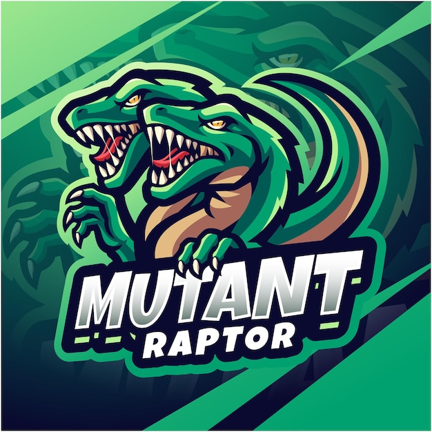 Projekt logo maskotki e-sportu Mutant raptor