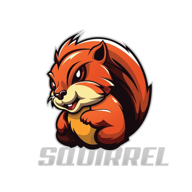 Plik wektorowy projekt logo maskotki esportu wiewiórki ilustracja ikony wiewiórki szablon projektu logo e-sportu zwierząt