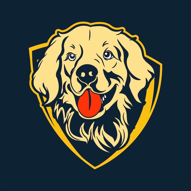 Plik wektorowy projekt logo maskotki golden retriever