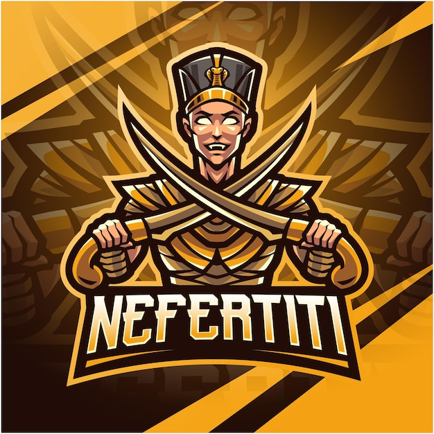 Projekt Logo Maskotki Nefertiti Esport