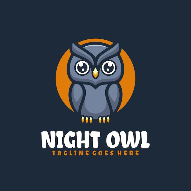 Projekt Logo Maskotki Nocnej Sowy